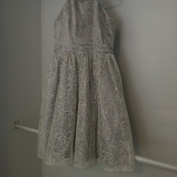 White/Grey Grade 8 Graduation Dress - Picture 2 of 4